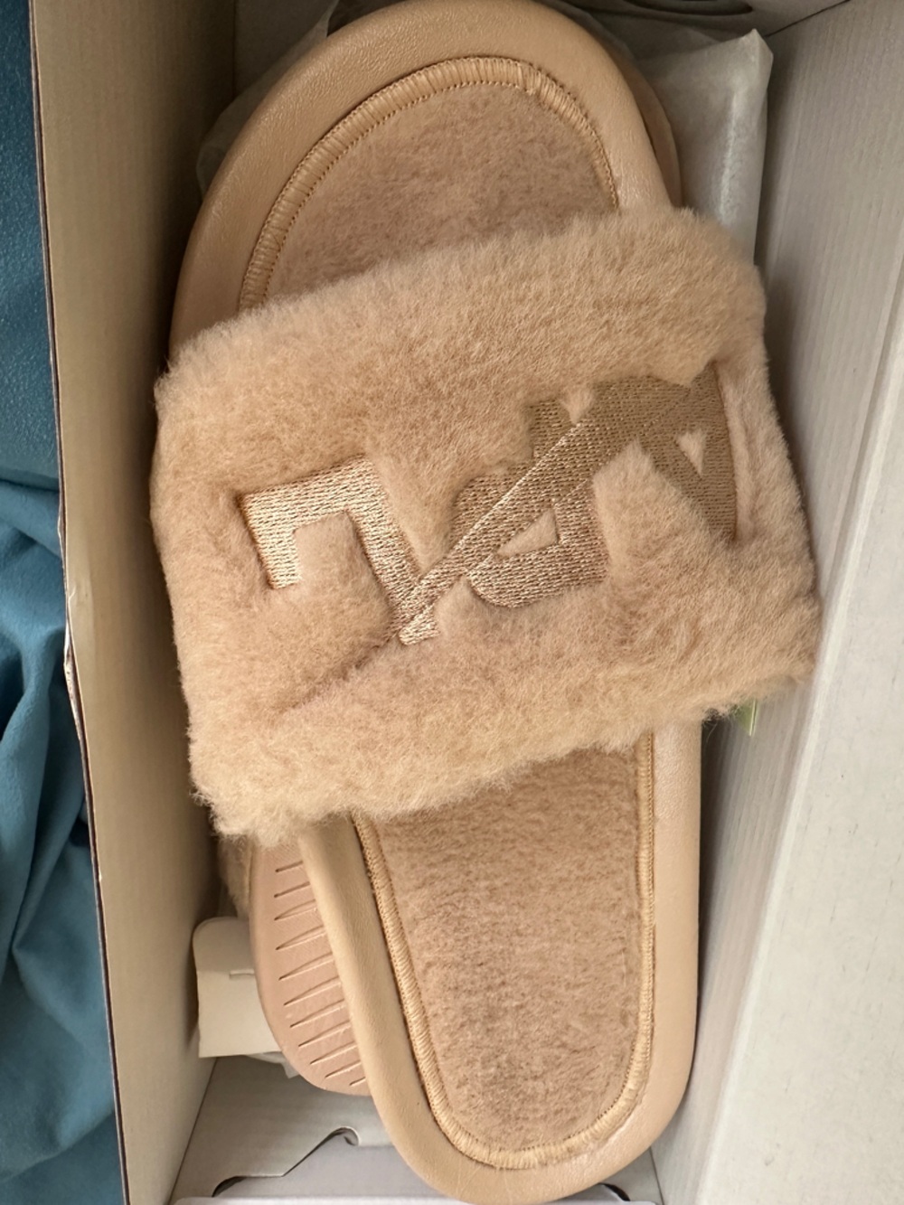 APL Champagne Shearling Slide Sandals
